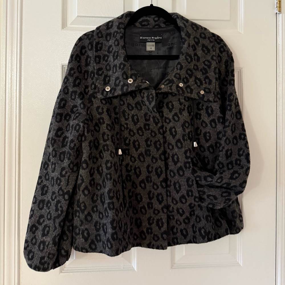 Bianco Nygard Elegant Black and Gray Patterned Jacket